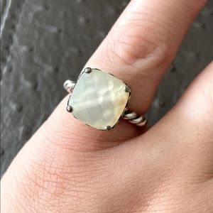 Authentic Pandora retired sterling silver white faceted Mother of Pearl Ring